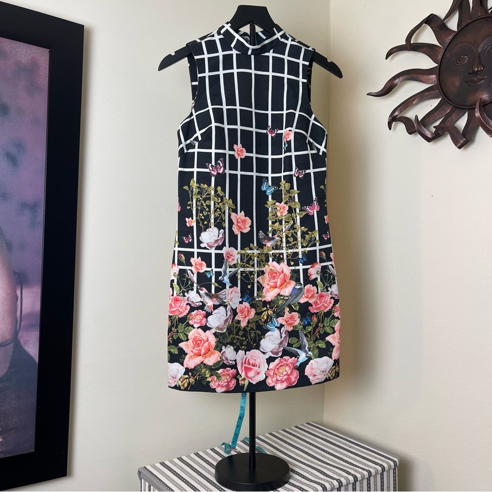 ASOS Black and White Floral Mini Dress